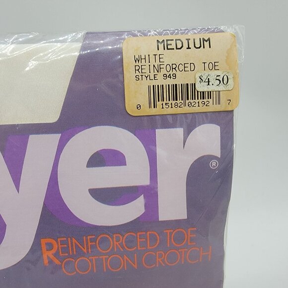 NEW NOS Vintage Mayer Bunny Soft Pantyhose Medium White Control Top Easter Bunny - Picture 4 of 6